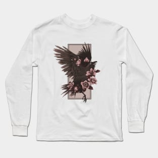 Crow and Flowers Long Sleeve T-Shirt